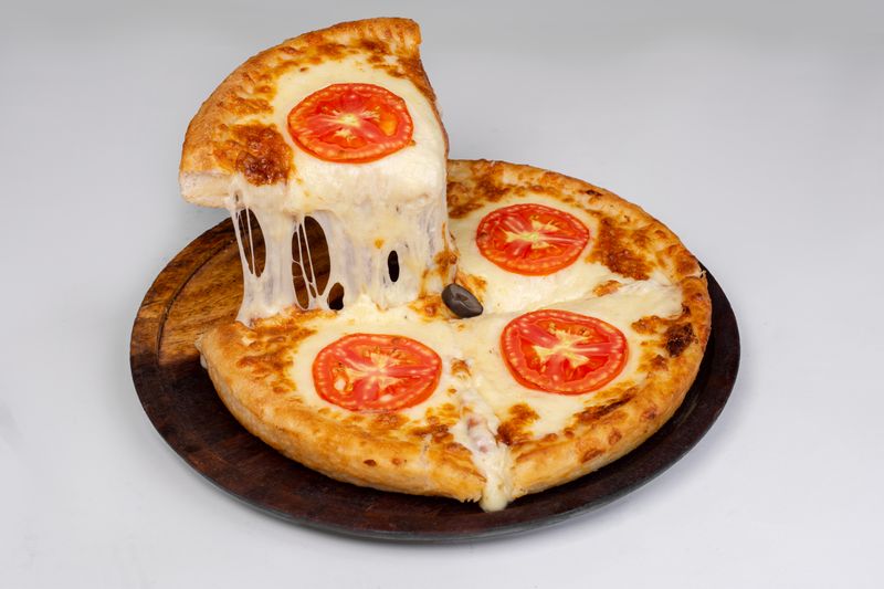 Cheese bread with melted mozzarella topping